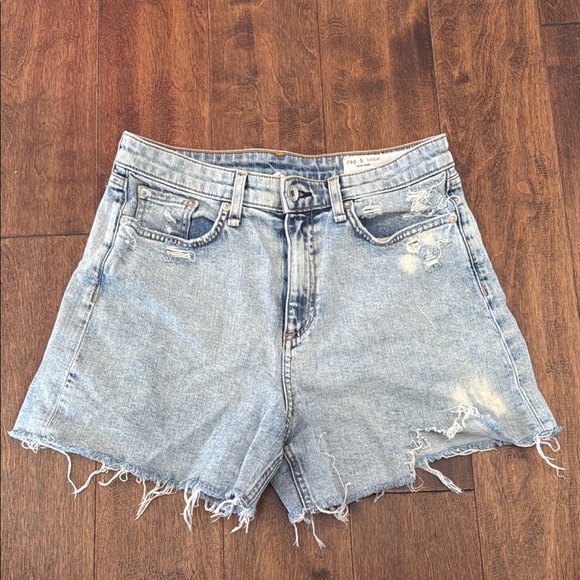 rag & bone Pants - Rag & Bone Blue Jean Shorts Distressed High-Waisted
